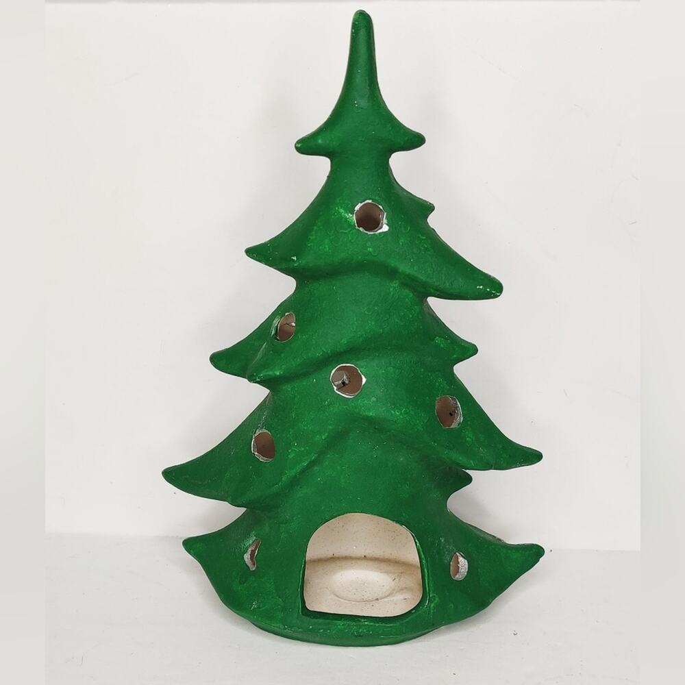 Hermitage Pottery Vintage Green Christmas Tree Tealight Candle Holder 1999 - Picture 4 of 9